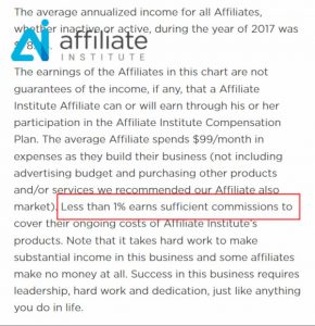 Less than 1% earns sufficient commissions