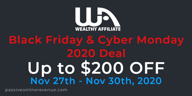 Wealthy Affiliate Black Friday 202 0Deal