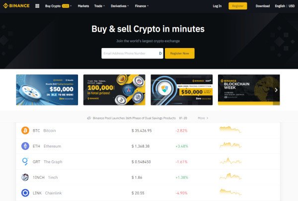 Bitcoin Exchange Cryptocurrency Exchange Binance Homepage