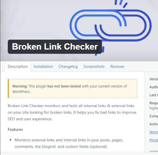 Broken Links Checker Plugin
