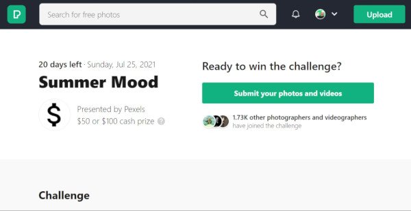 Example of Prize Money You Can Win in a Pexels Photo Challenge
