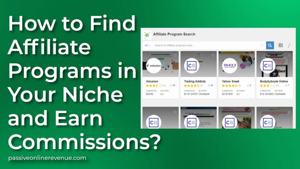 How to Find Affiliate Programs In Your Niche and Earn Commissions?