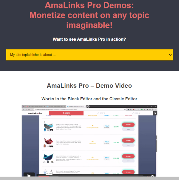 AmaLinks Pro - Demo Page of Features