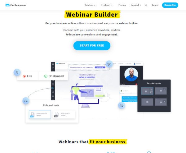 Webinar Builder Easy Online at GetResponse