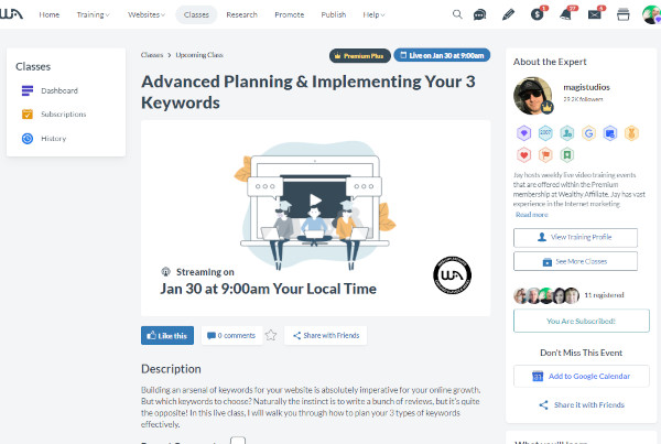 Advanced Planning & Implementing Your 3 Keywords