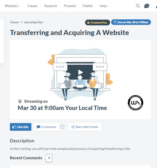 Transferring and Acquiring A Website